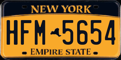 NY license plate HFM5654