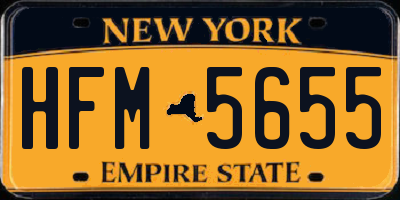 NY license plate HFM5655