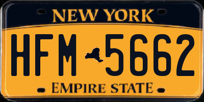 NY license plate HFM5662