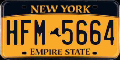 NY license plate HFM5664