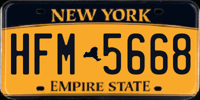NY license plate HFM5668