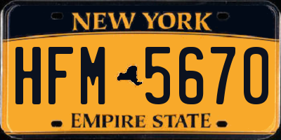 NY license plate HFM5670