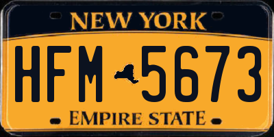 NY license plate HFM5673