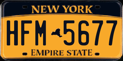 NY license plate HFM5677