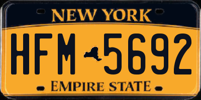 NY license plate HFM5692