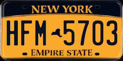 NY license plate HFM5703