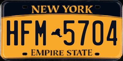 NY license plate HFM5704