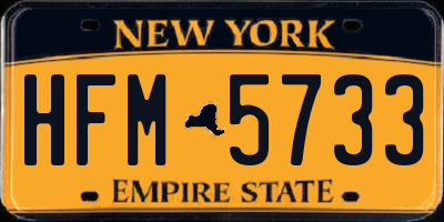 NY license plate HFM5733