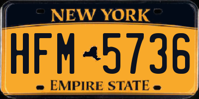 NY license plate HFM5736