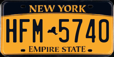 NY license plate HFM5740