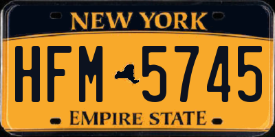 NY license plate HFM5745