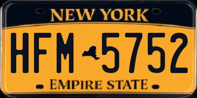 NY license plate HFM5752