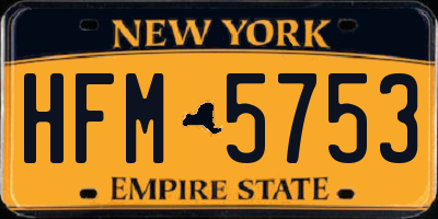 NY license plate HFM5753