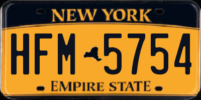 NY license plate HFM5754