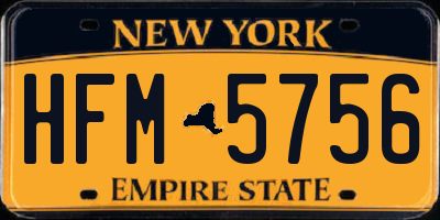 NY license plate HFM5756