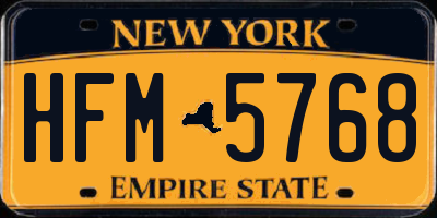 NY license plate HFM5768