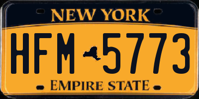 NY license plate HFM5773