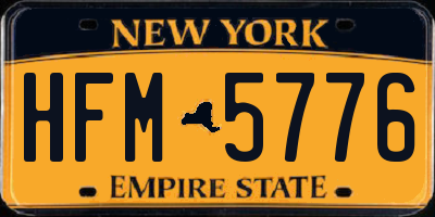 NY license plate HFM5776