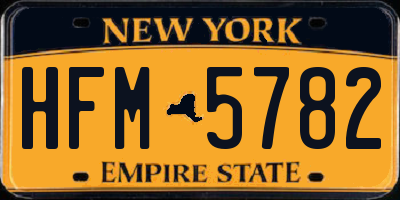 NY license plate HFM5782
