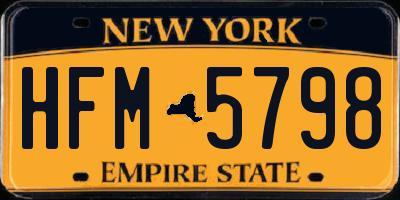 NY license plate HFM5798