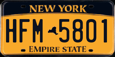 NY license plate HFM5801