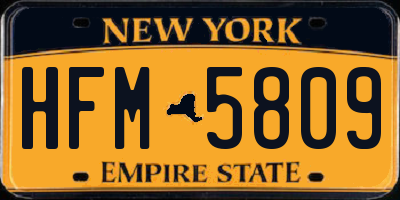 NY license plate HFM5809