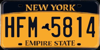 NY license plate HFM5814