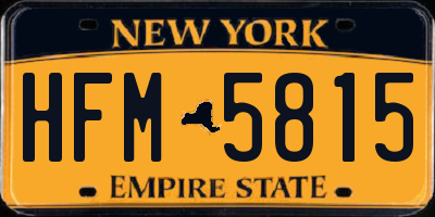 NY license plate HFM5815