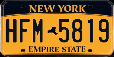 NY license plate HFM5819