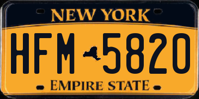 NY license plate HFM5820
