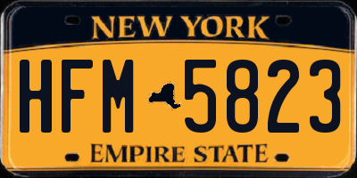 NY license plate HFM5823