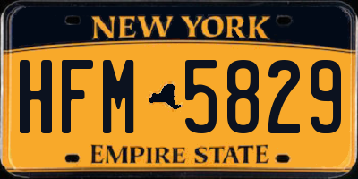 NY license plate HFM5829