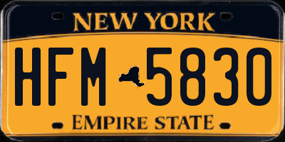 NY license plate HFM5830