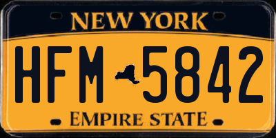 NY license plate HFM5842