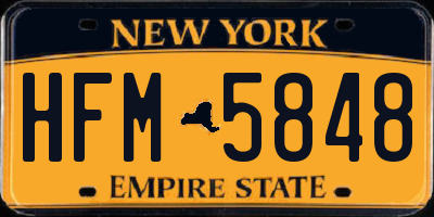 NY license plate HFM5848
