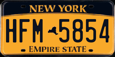 NY license plate HFM5854