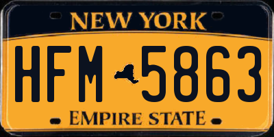 NY license plate HFM5863