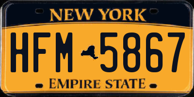 NY license plate HFM5867