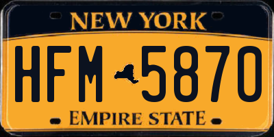 NY license plate HFM5870