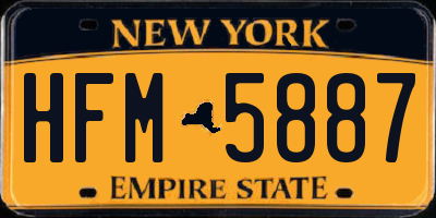 NY license plate HFM5887