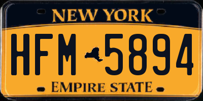 NY license plate HFM5894