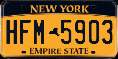 NY license plate HFM5903
