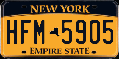 NY license plate HFM5905