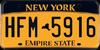 NY license plate HFM5916