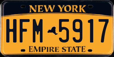 NY license plate HFM5917