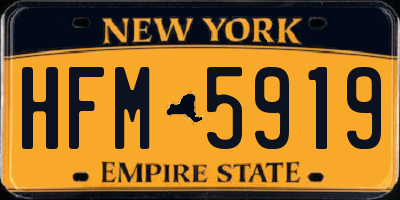 NY license plate HFM5919