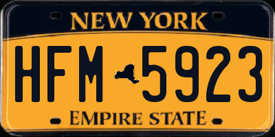 NY license plate HFM5923