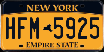 NY license plate HFM5925