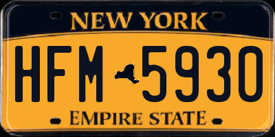 NY license plate HFM5930