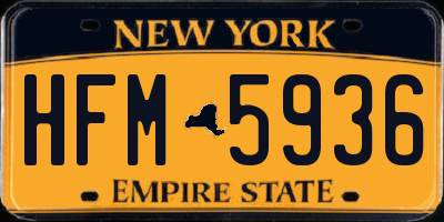 NY license plate HFM5936